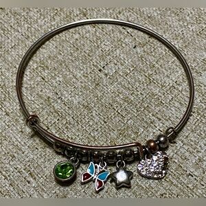 ❌FREE IN YOUR BUNDLE❌ Silver Charm Bracelet with Green and Multicolor Accents